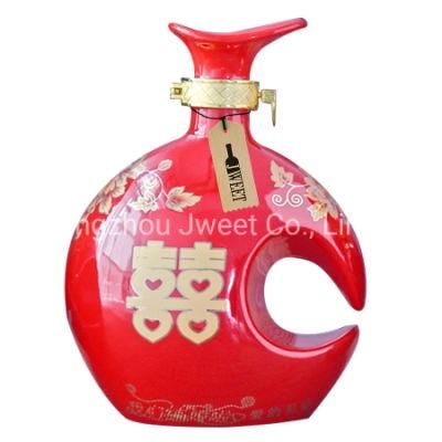 Empty Ceramic Vodka Bottle Custom Printing Vodka Wine Bottle