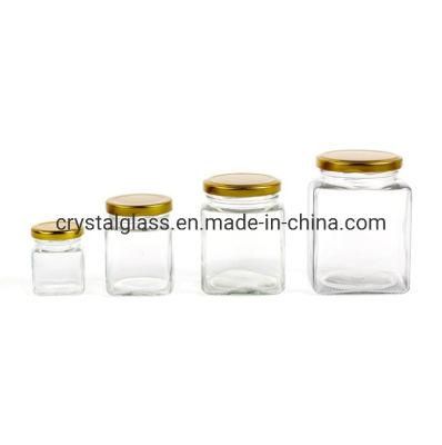 200 Ml Square Jam/Chutney Jars with Gold Lids