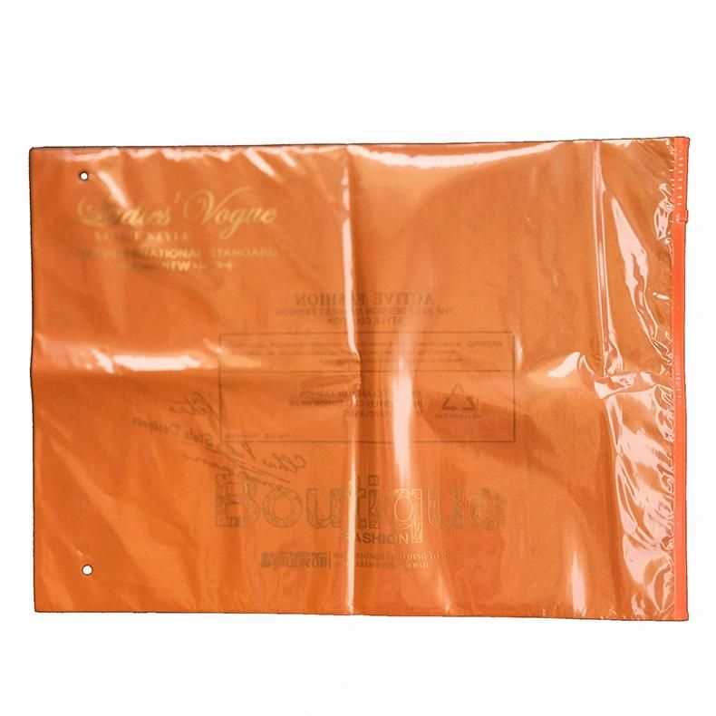 Custom Logo Poly Bag PE CPE Plastic Packaging Bag with Zipper for Clothing