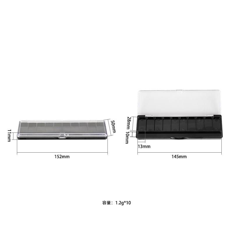 Wholesale 10 Hole Delicate Simple Multi - Color Eye Shadow Palette Case for Makeup Packaging