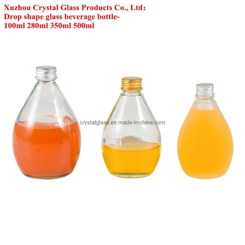 8oz 12oz 16oz French Beverage Juice Glass Milk Bottle with Metal Cap