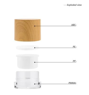 50ml Acrylic Double Wall Round Cosmetic Jar Skin Care Packaging