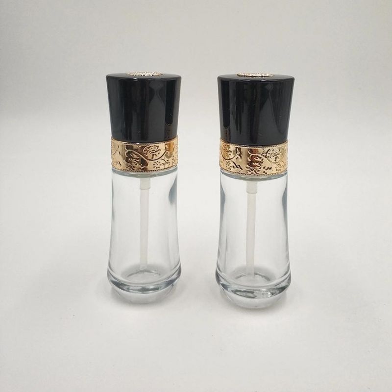 30ml Transparent Portable Glass Macrame Golden Empty Bottle
