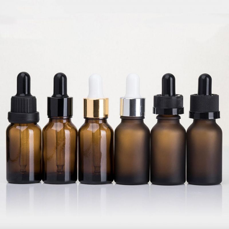 Amber Glass Essence Oil Bottle with Dropper for Cosmetic 15ml