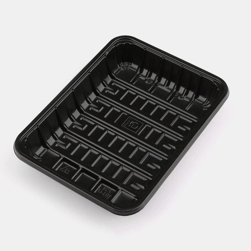 White plastic PLA food tray meat container