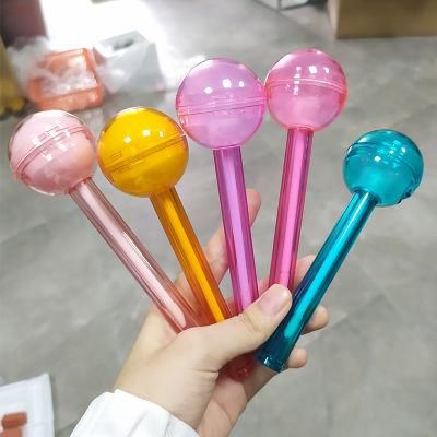 2 in 1 Lollipop Lipgloss Tube Rainbow Ball Lipbalm Container
