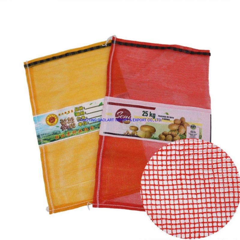 L-Sewing PP Leno Onion Mesh Bag for Vegetable with Drawstring