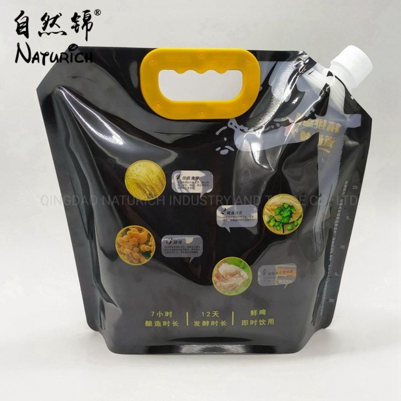 5L Transparent Spout Bag for Beer Fruit Juice Liquid