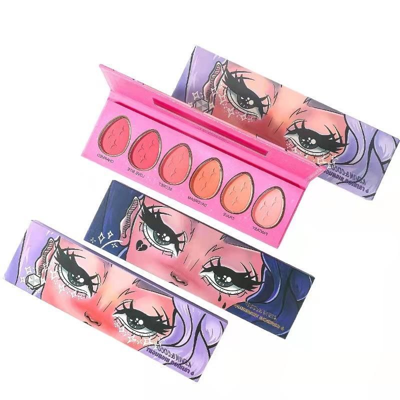 European and American E-Commerce Hot Spot Highlighter 6-Color Water Drop Combination Blush Highlighter Repair Volume