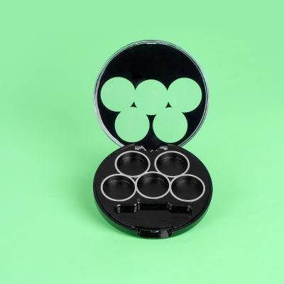 Factory Price Round Shape 5 Hole Cosmetic Packaging Eye Shadow Container for Makeup Packaging