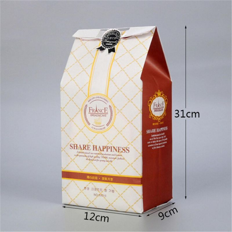 Wholesale Carry Bag 40GSM Paper Bread Bag with Window