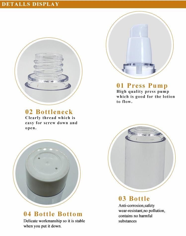 Popular Transparent Airless Cosmetic Bottle for Skin Care