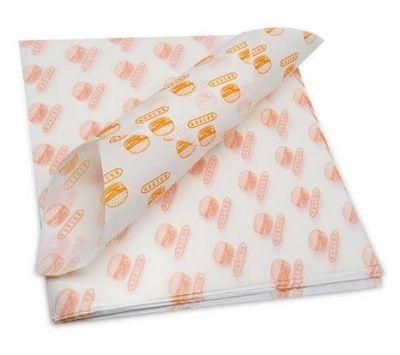 Grease Oil Proof Custom Design Colorful Sandwich Food Hamburger Wax Wrapping Paper