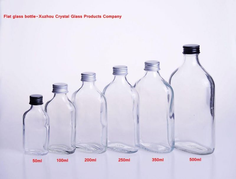 500ml Cold Brew Coffee Ice Pressed Juice Milk Tea Alcohol Liquor Flat Wine Beverage Drinking Glass Drinks Bottle with Silver Lids