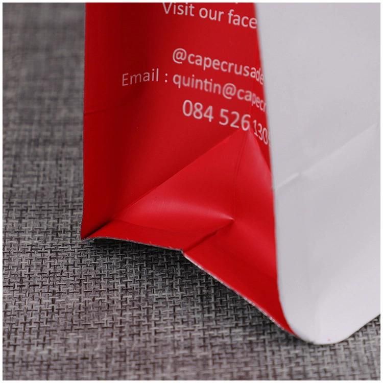 Customized Food Grade Resealable Plastic Flat Bottom Stand up Flexible Packaging Bags with Zip Lock for Quinoa Tea Coffee Cookies