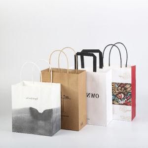 Eco Friendly Small Black Pouch Kraft Paper Gift Bag Custom Logo