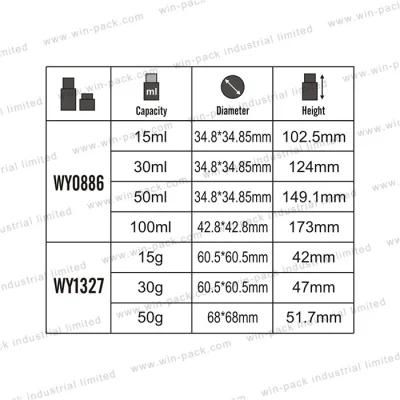 15ml 30ml 50ml 100ml Luxury Square Acrylic Lotion Sprayer Bottle with Gold Cap