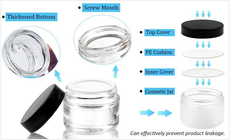 50ml 100ml 120ml 150ml 200ml 4oz Cosmetic Packaging Clear Pet Plastic Cream Jar with Plastic Lid