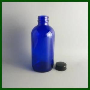 8oz Cobalt Blue Boston Round Glass Bottle with Screw Cap