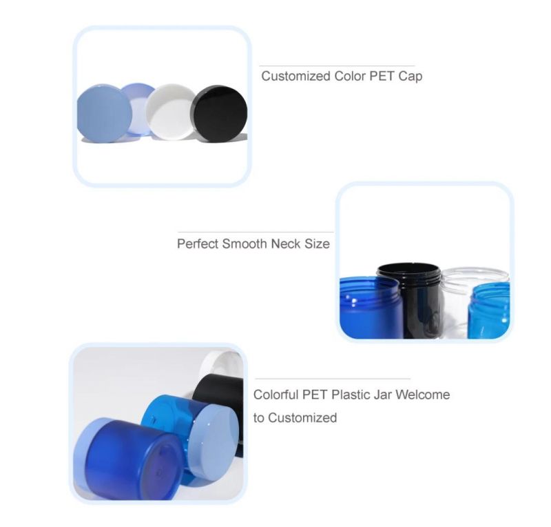 Clear Round Shape Frosted Pet Jar Customized Color
