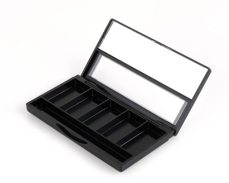 China Factory Customize 5 Hole Black Makeup Palette Paper Packaging Box Eye Shadow Case From