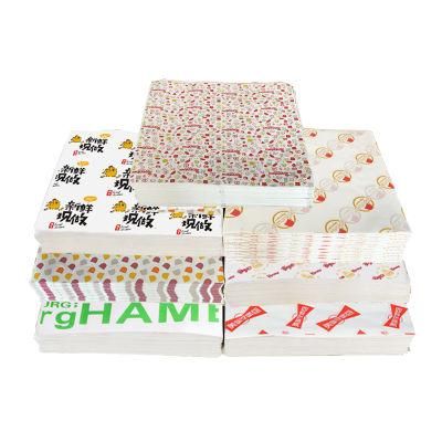 Custom Logo Printed Food Grade Burger Wrapping Paper Wholesale Baking Paper and Hamburger Paper