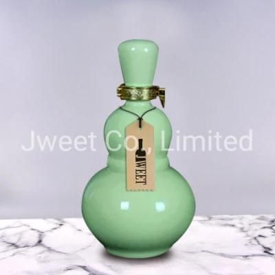 Spirit Bottles Supplier Gourd Shaped Paint Color Ceramic Vodka Bottle