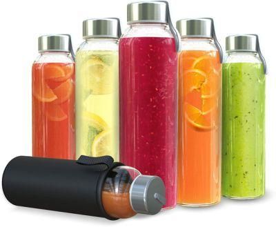 500ml Water Glass Bottle with Customized Logo and Aluminum Screw Cap