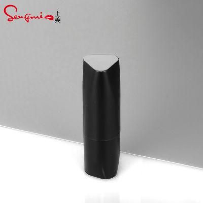 Unique Design 4.3G Black Elegant Empty Customized Low Price Plastic Empty Lipstick Tube Square Container Lip Balm Packaging