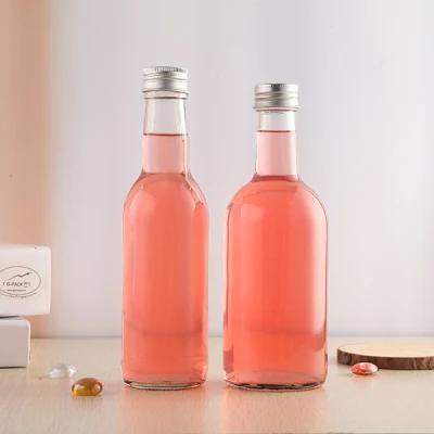 Zuw14oz Round Clear Glass Soda Bottle with Metal Lid