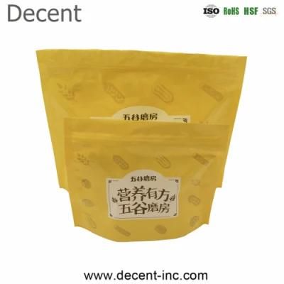 Resealable Self-Standing Back Transparent Aluminum Foil Plastic Packaging Bag Zip Lock Plastic Bag for Food / Snack/ Instant Food