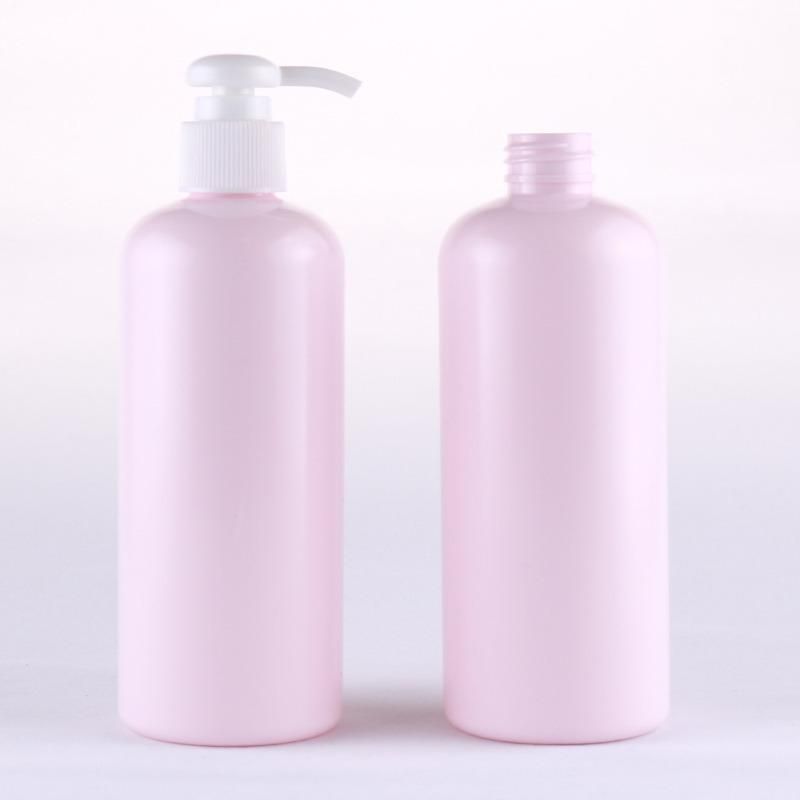 Custom Pink Shampoo Empty 300ml 500ml Large Lotion Bottle Plastic Pet Plastic Hair Product Bottles and Containers