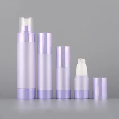 15ml 20ml 25ml 30ml Cosmetic Plastic Bottle Airless Pump Bottle with Silver Pump Head