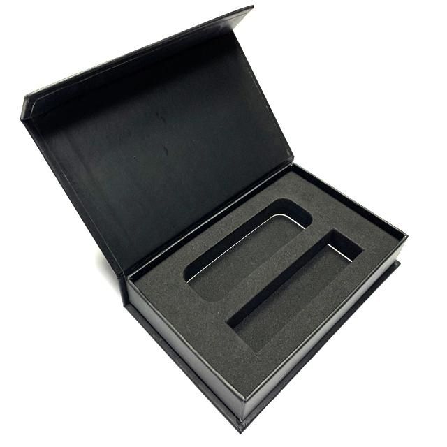 Custom New Design Printing Black Magnetic Gift Box with Foam Insert