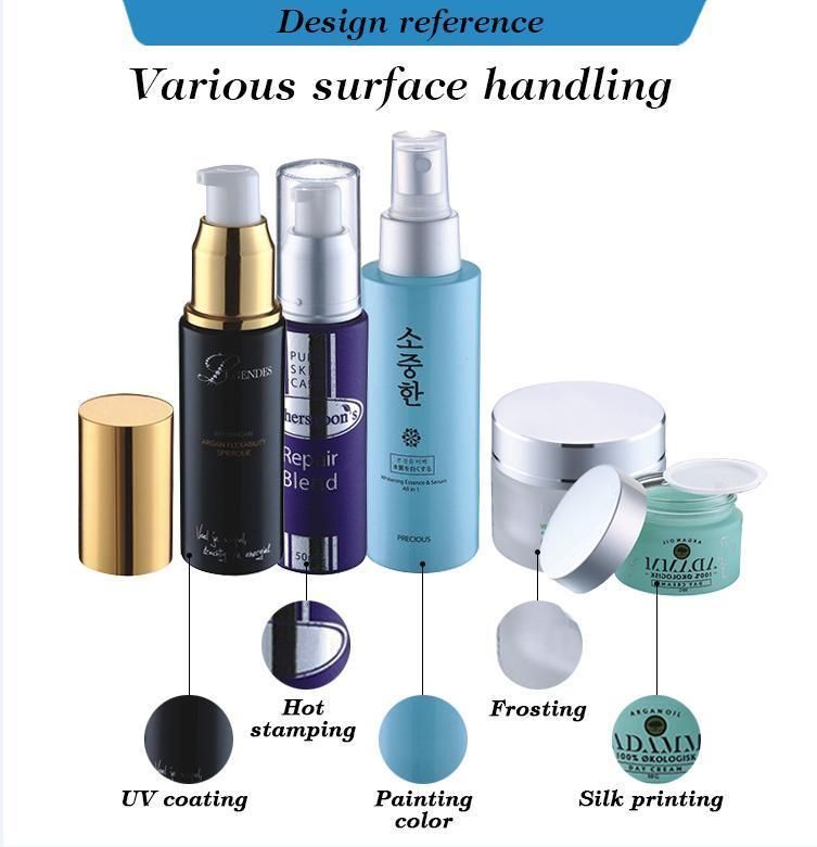 Cosmetic Packaging 40ml 100ml 120ml Frosted Glass Pump Bottle 100ml 120ml Face Toner Bottle 30g 50g Cream Jar