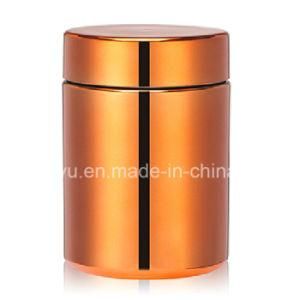 8oz/250ml Orange Chromed/Metallized Palstic Pill Bottle