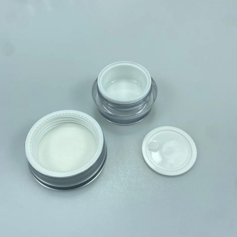 Empty Round High Quality Gold Acrylic Jar 5ml 10 Ml 15ml 30grams 30 Ml 50ml Silver Cosmetic Container Pot