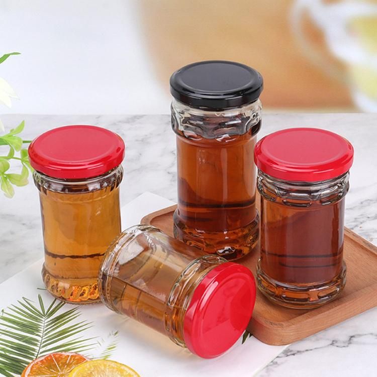 212ml Glass Jar Food Glass Jar Container for Packaging Honey Jelly with Metal Lid