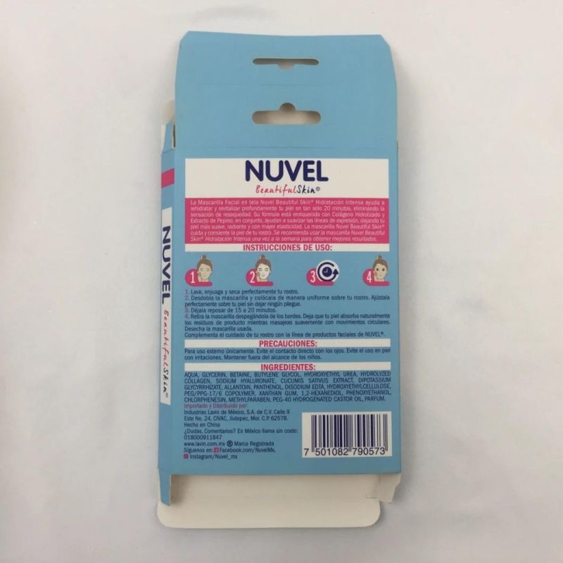 Hot Sale Custom Brand Artpaper Printed Cosmetic Packaging Box for Face Mask