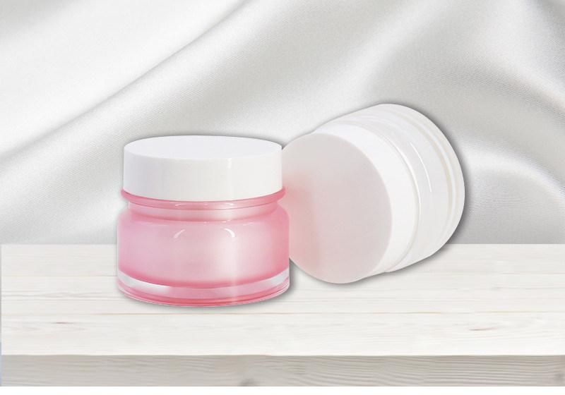 Hot Sale Cute 30g 50g Pink White Cosmetic Plastic Acrylic Jars with Lids