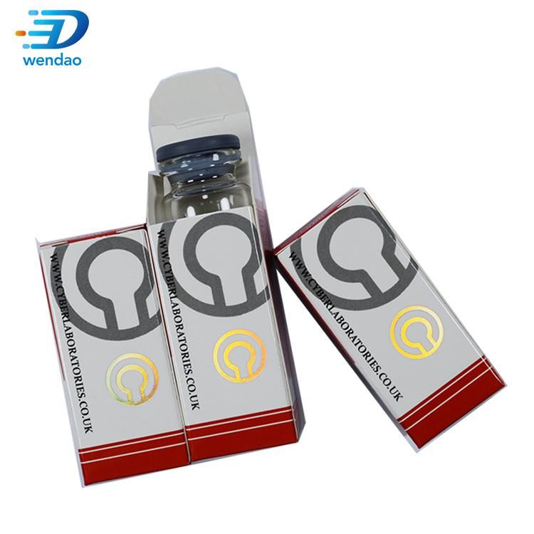Custom Printed Shiny Laser Hologram Silver Pharma Labs Steroid Bottle Sticker 10ml Vial Box