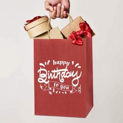 Wholesale Custom Logo Printing Brown Kraft Paper Bag with Handle