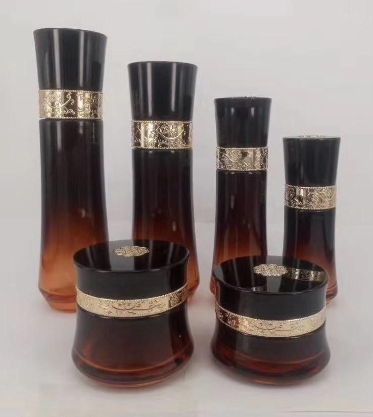 Ds015 Luxury Cosmetic Bottle Set Oz Glass Bottle Containers with Packaging Have Stock