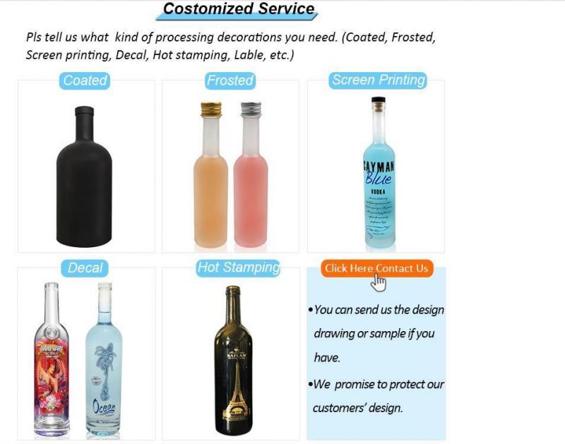 500ml 700ml 750ml 1000ml Mini Empty Beverage Rum Gin Whisky Spirit Vodka Glass Liquor Bottle with Cork Cap