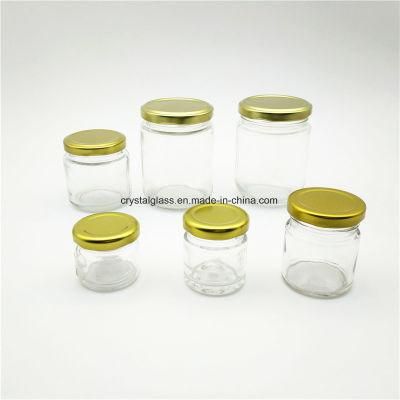 Mini 1oz Glass Jars 30ml 50ml Glass Jar Honey Jars Glass Hexagon Jam Jar with Lids
