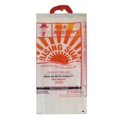 10kg Rice Industrial PP Woven Packaging Bag with Plastic Handle