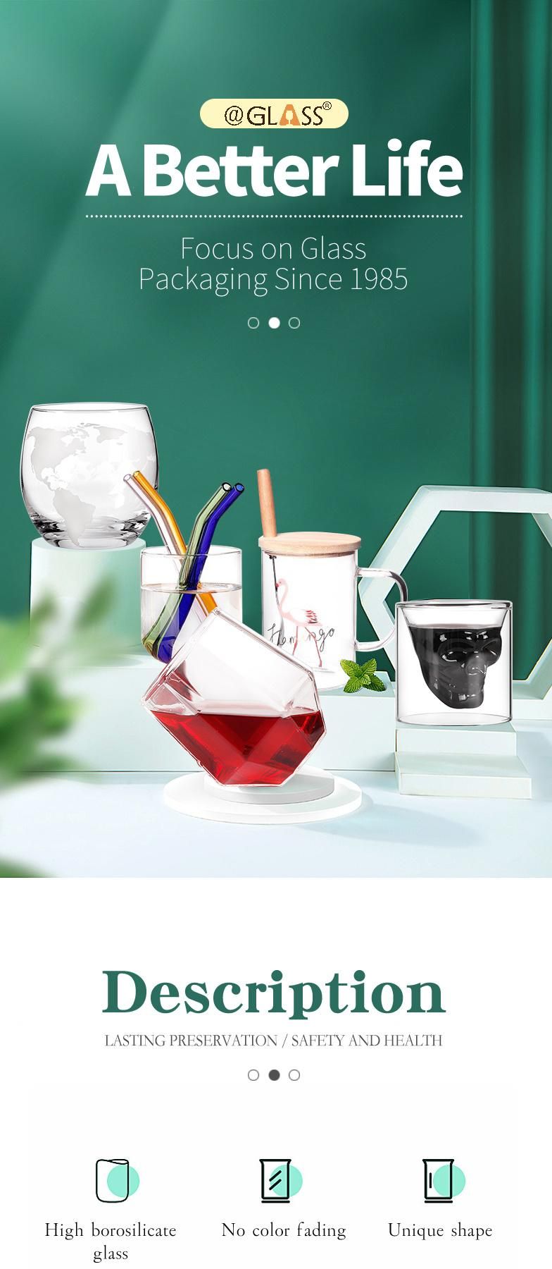 250ml Hot Selling Glass Bottle Customized Beverage Storage Square Bottle