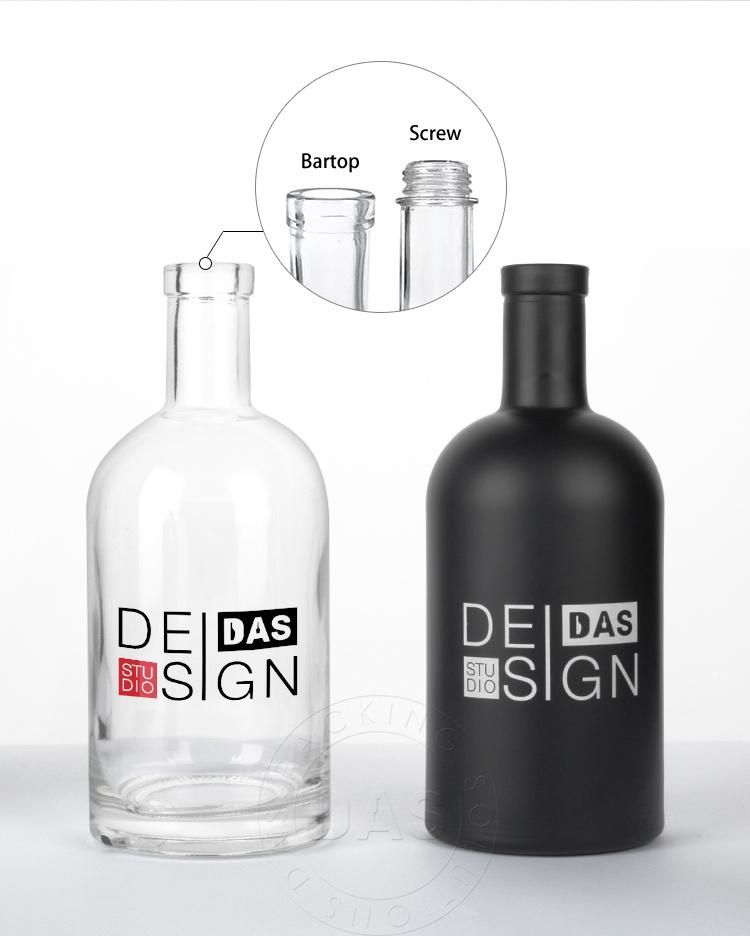 Manufacturers Custom 500ml 700ml 750ml 1000ml Empty Rum Gin Whisky Spirit Vodka Glass Liquor Bottle