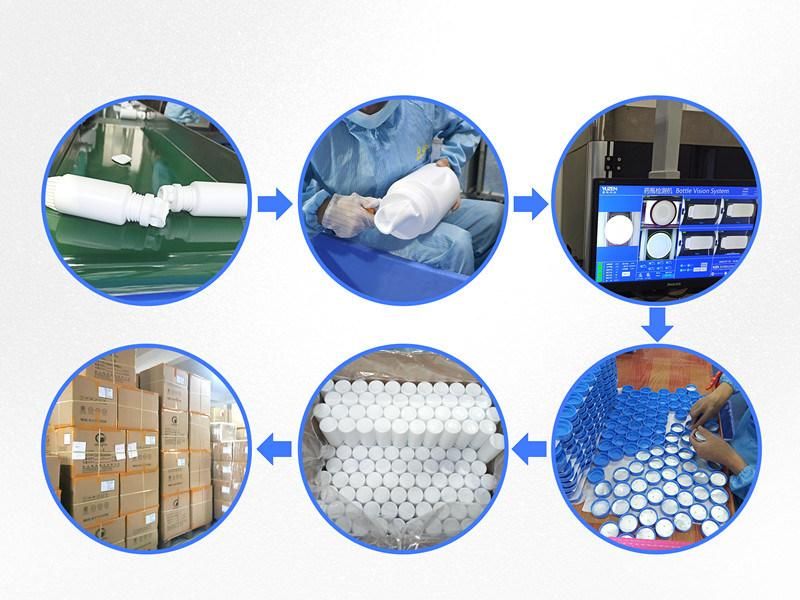 150ml Double Cap HDPE Tablet/Pill/Capsule/Food Grade Plastic Packaging Bottle