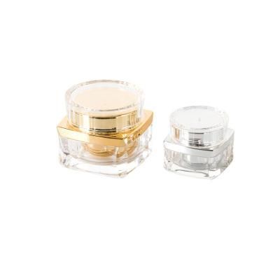 5g 10g 15g Square Acrylic Plastic Cream Jar with Screw Lid